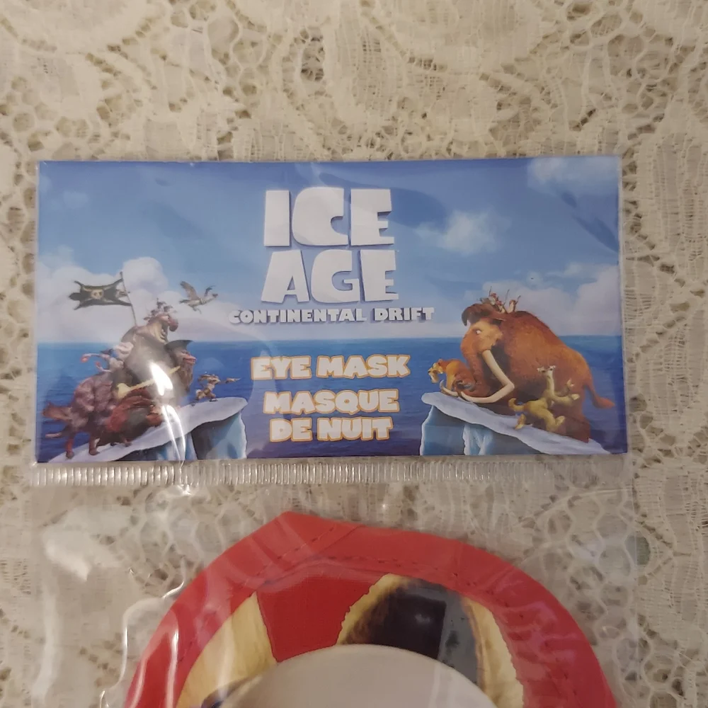 8 Ice Age Eye Mask Blue and Red Scrat Eyes from Continental Drift New in Package